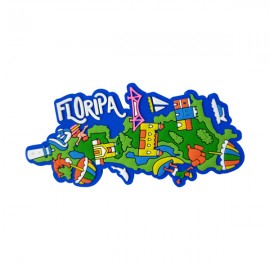 Floripa Mapa Turístico - Imã de Geladeira